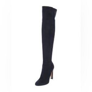 GIANVITO ROSSI $1995 black suede over-the-knee boots Size 39 Like New